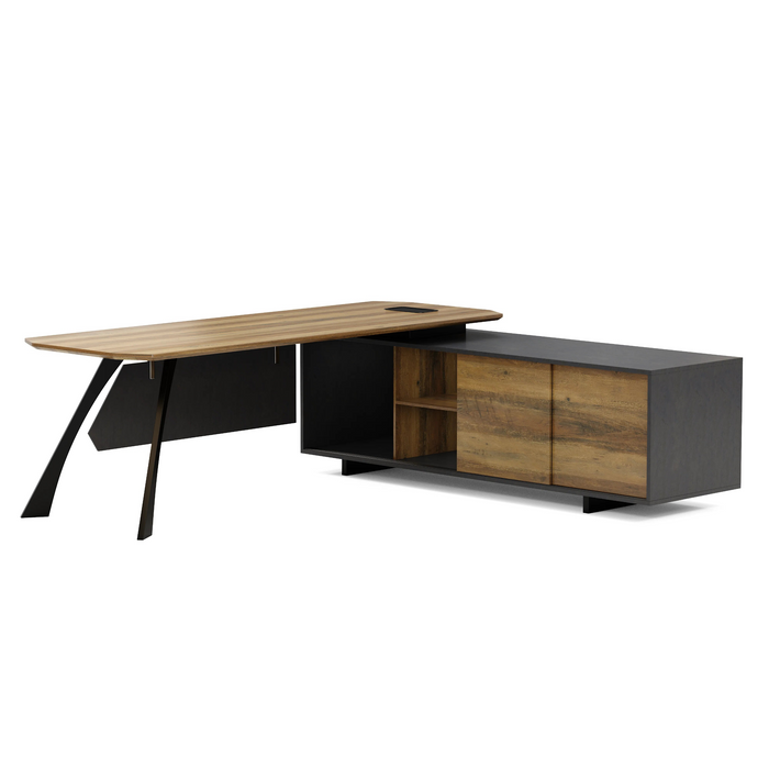 Nikolai 87" L-shaped Executive Desk | AF Essence Tribeca WX-N2805