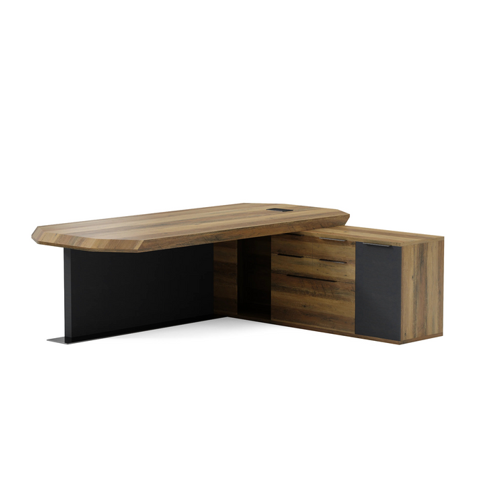 Khloe 95" L-shaped Executive Desk | AF Essence Firewood WX-P3502