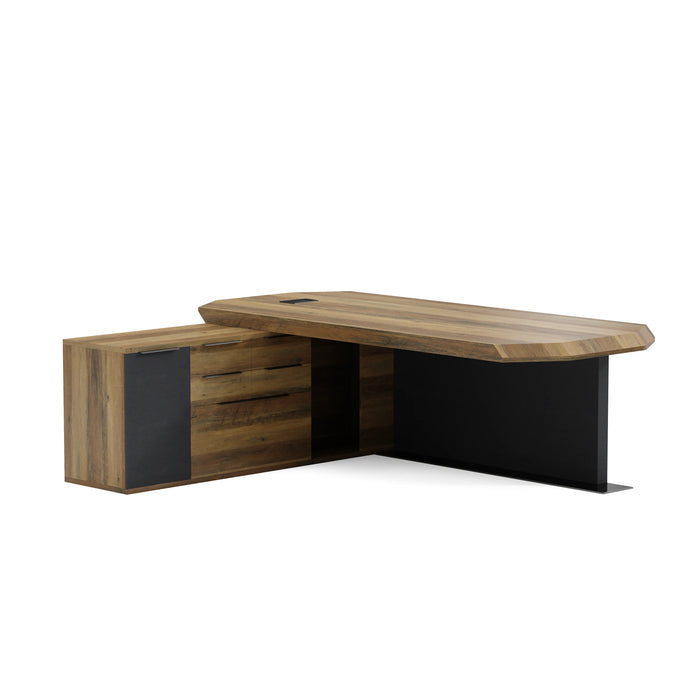 Khloe 95" L-shaped Executive Desk | AF Essence Firewood WX-P3502