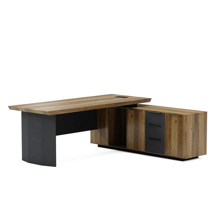 Parker 78" L-shaped Executive Desk | AF Essence Firewood WX-P3507