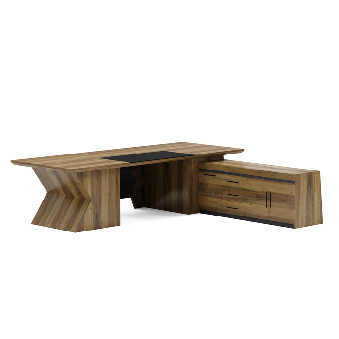 Pariah 110-126" L-shaped Executive Desk | AF Essence Firewood WX-P3501