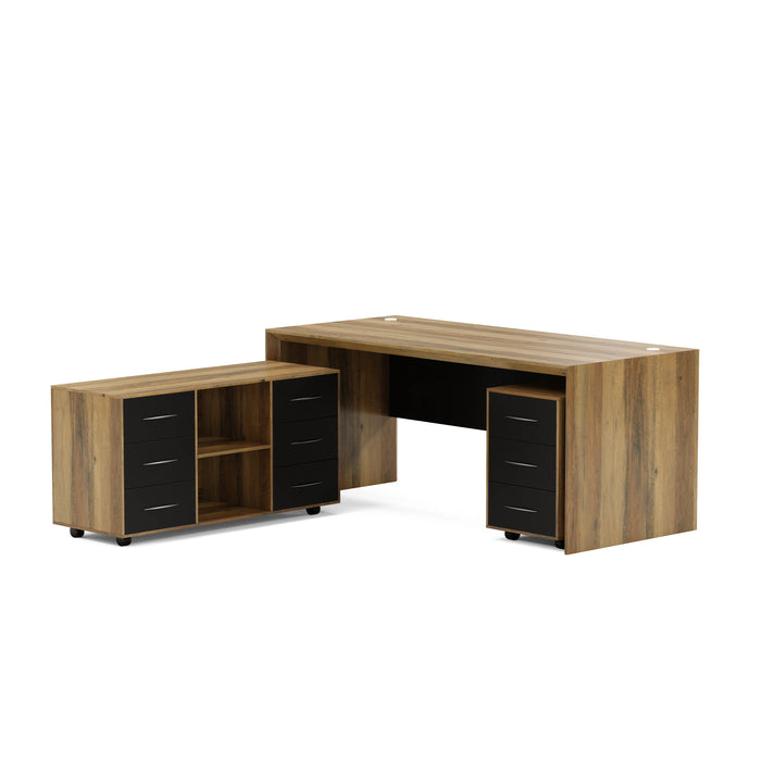 Neptune 63-71" Rectangular Executive Desk with Mobile Return | AF Essence Mooreen WX-E1508