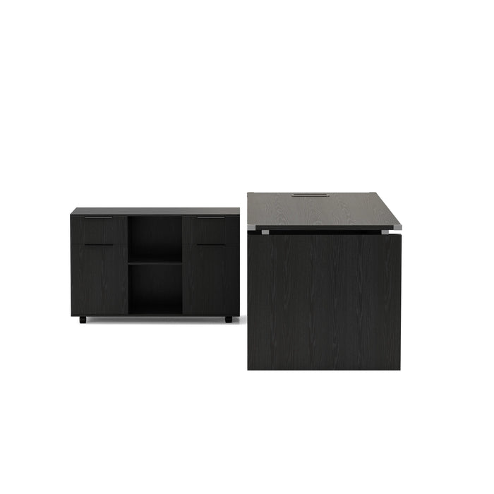 Escritorio ejecutivo rectangular Angel de 79" con gabinetes de almacenamiento | AF Essence Carnegie WX-M2506