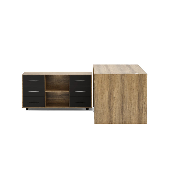 Neptune 63-71" Rectangular Executive Desk with Mobile Return | AF Essence Mooreen WX-E1508