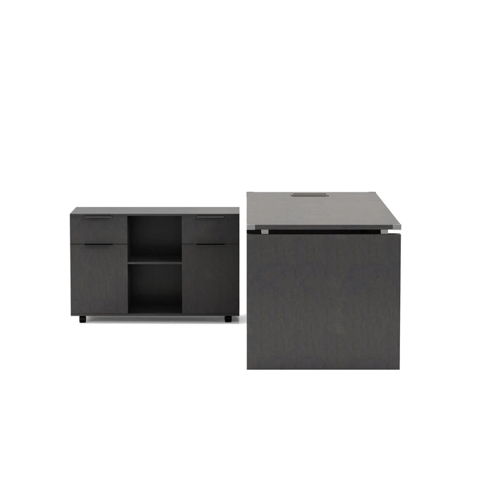 Escritorio ejecutivo rectangular Angel de 79" con gabinetes de almacenamiento | AF Essence Carnegie WX-M2506