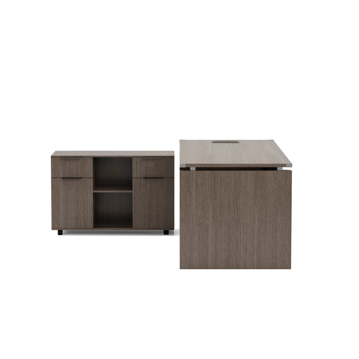 Escritorio ejecutivo rectangular Angel de 79" con gabinetes de almacenamiento | AF Essence Carnegie WX-M2506