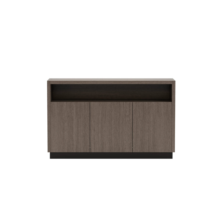 Arcadia Sleek Natural Brown Oak Home and Professional Short Bookshelf Library Wall Shelving Cabinet Unit