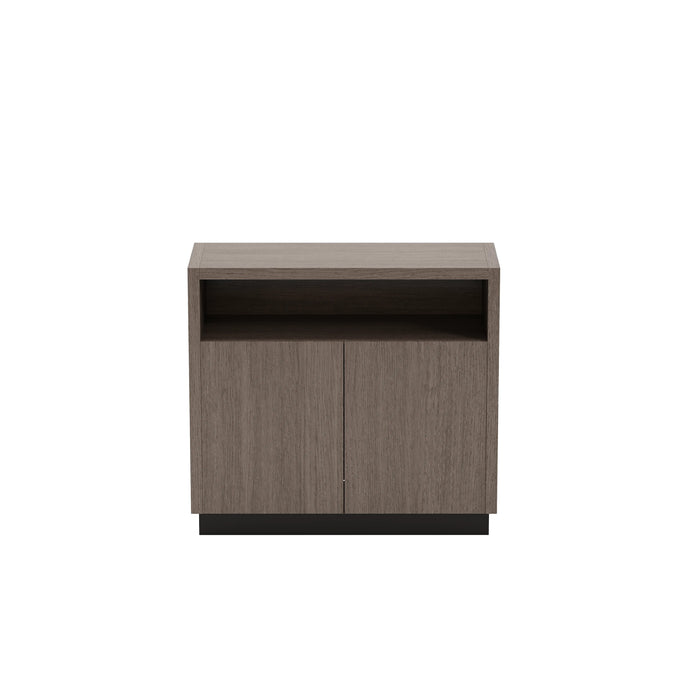 Arcadia Sleek Natural Brown Oak Home and Professional Short Bookshelf Library Wall Shelving Cabinet Unit