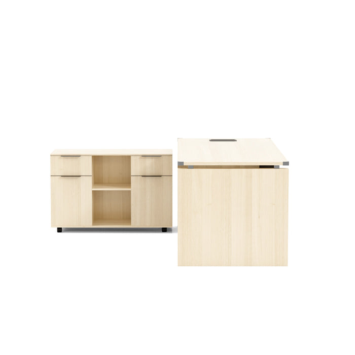 Escritorio ejecutivo rectangular Angel de 79" con gabinetes de almacenamiento | AF Essence Carnegie WX-M2506