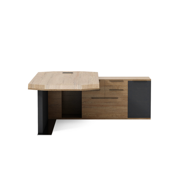 Khloe 95" L-shaped Executive Desk | AF Essence Firewood WX-P3502