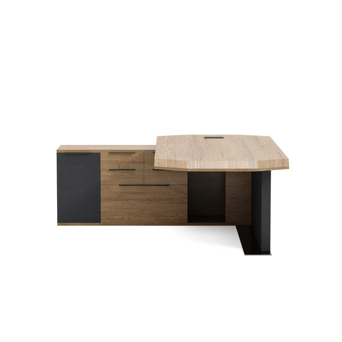 Khloe 95" L-shaped Executive Desk | AF Essence Firewood WX-P3502