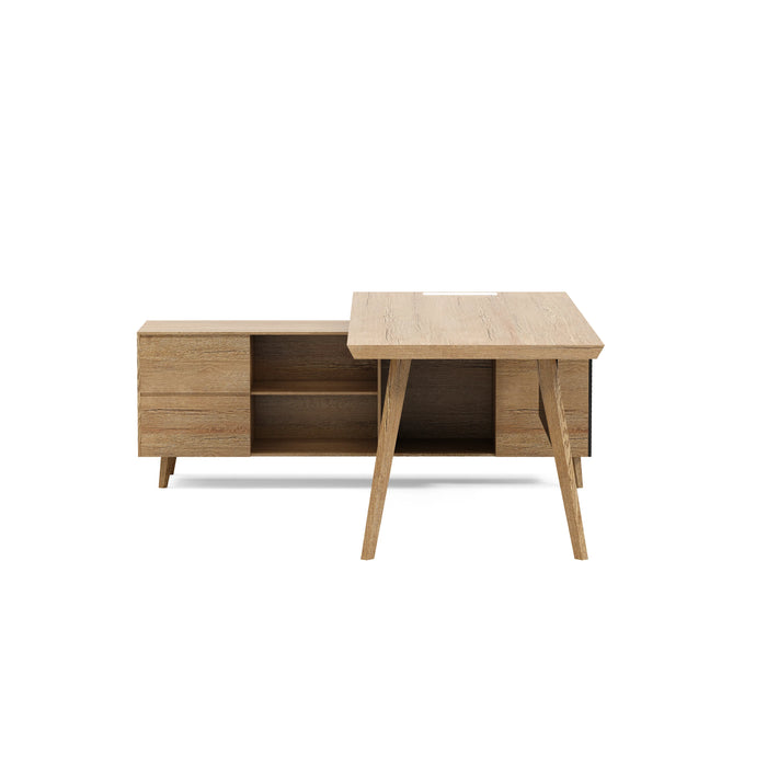 Pacific 87" L-shaped Executive Desk | AF Essence Mooreen WX-E1505