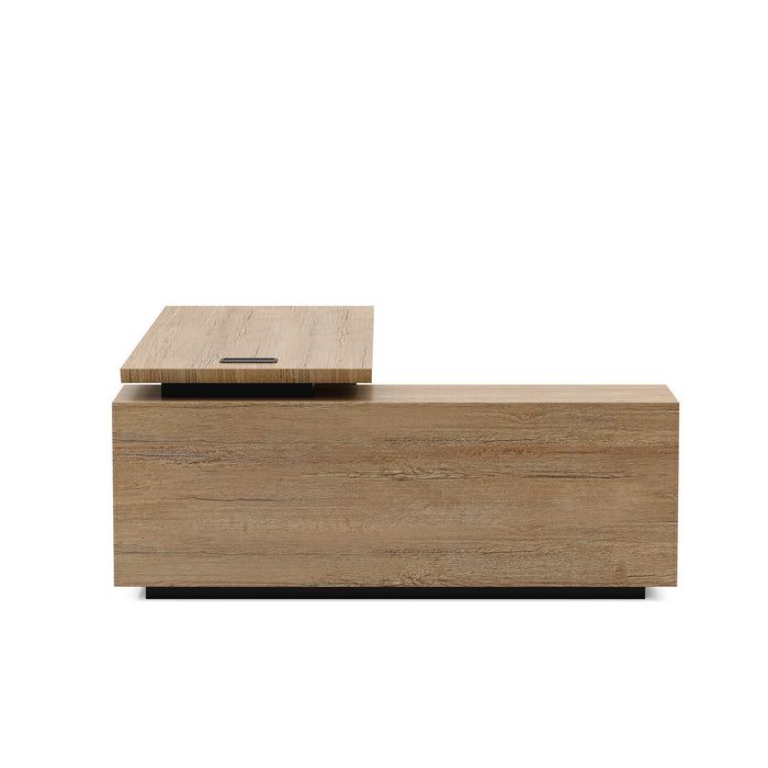 Parker 78" L-shaped Executive Desk | AF Essence Firewood WX-P3507