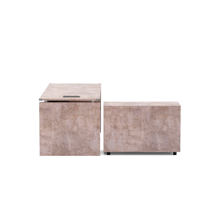 Escritorio ejecutivo rectangular Angel de 79" con gabinetes de almacenamiento | AF Essence Carnegie WX-M2506