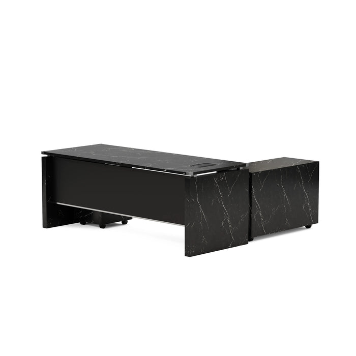 Escritorio ejecutivo rectangular Angel de 79" con gabinetes de almacenamiento | AF Essence Carnegie WX-M2506