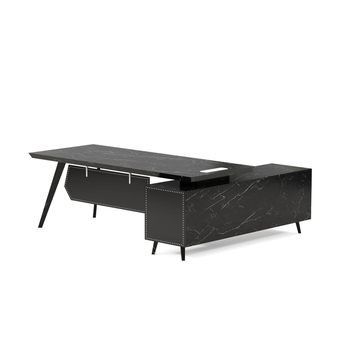 Pacific 87" L-shaped Executive Desk | AF Essence Mooreen WX-E1505