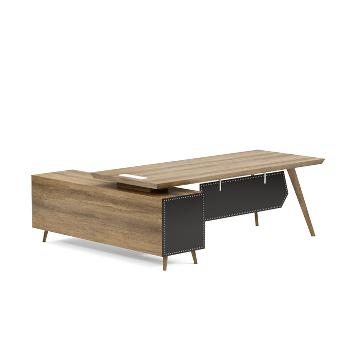 Pacific 87" L-shaped Executive Desk | AF Essence Mooreen WX-E1505