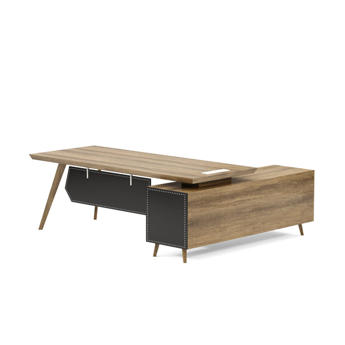 Pacific 87" L-shaped Executive Desk | AF Essence Mooreen WX-E1505