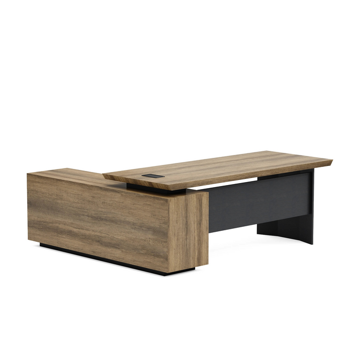 Parker 78" L-shaped Executive Desk | AF Essence Firewood WX-P3507