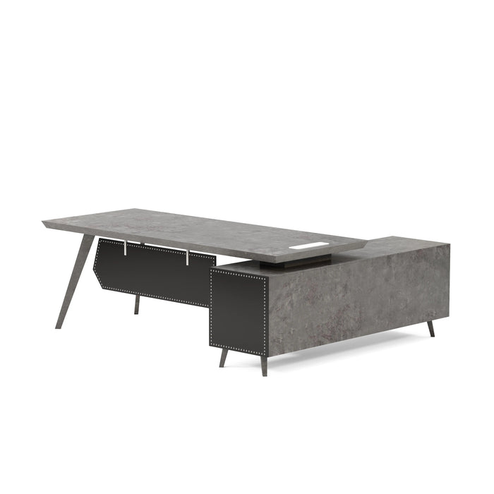 Pacific 87" L-shaped Executive Desk | AF Essence Mooreen WX-E1505