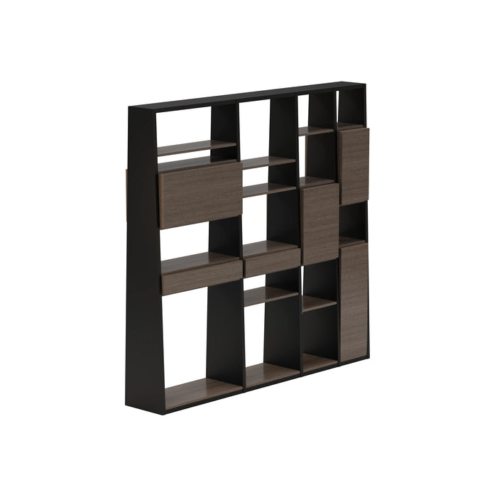 Arcadia Sleek Oak Beige Home and Professional Bookshelf Library Wall Shelving Open Display Storage Unit with Drawers