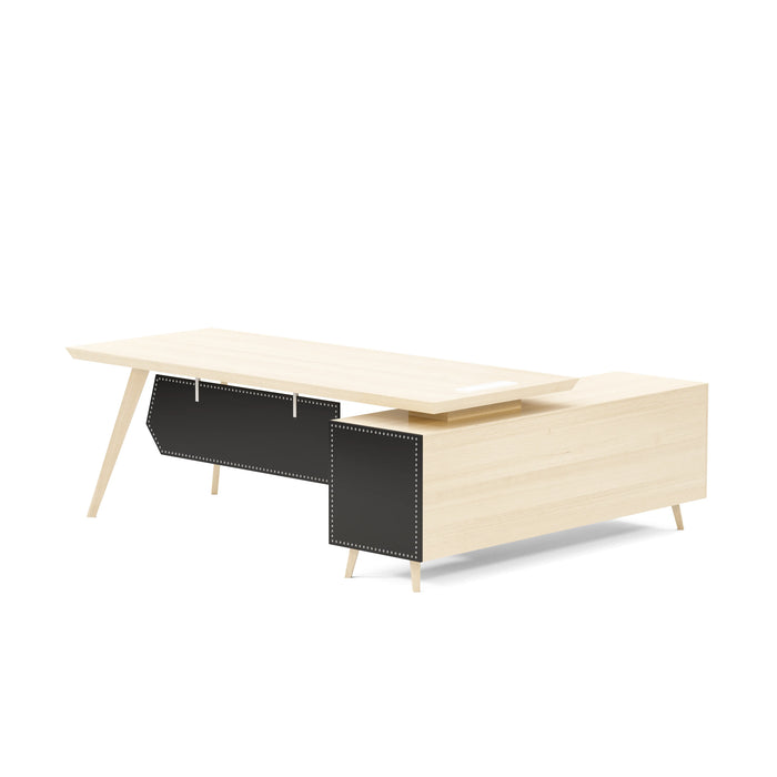 Pacific 87" L-shaped Executive Desk | AF Essence Mooreen WX-E1505