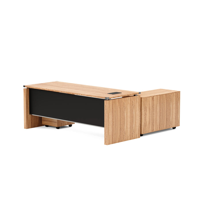 Escritorio ejecutivo rectangular Angel de 79" con gabinetes de almacenamiento | AF Essence Carnegie WX-M2506