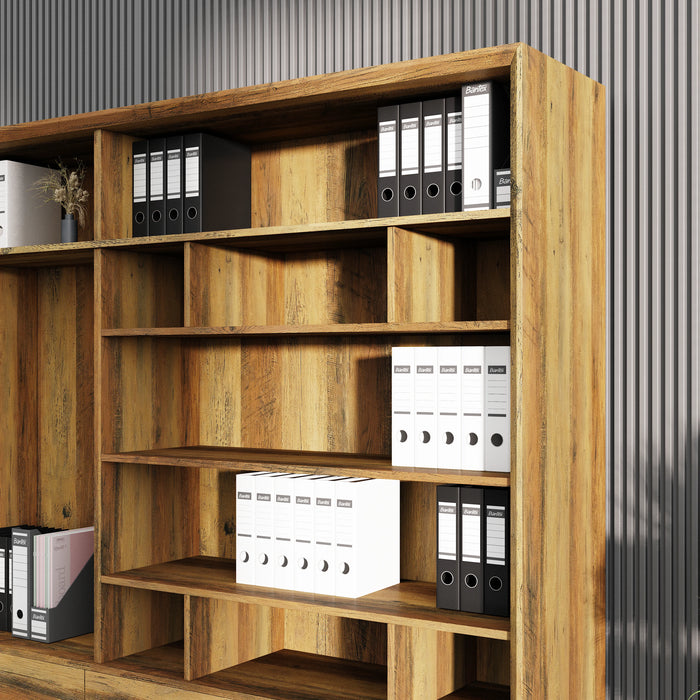 Nora 126" Library Wall Shelving Unit | AF Essence Carnegie WX-MS2501