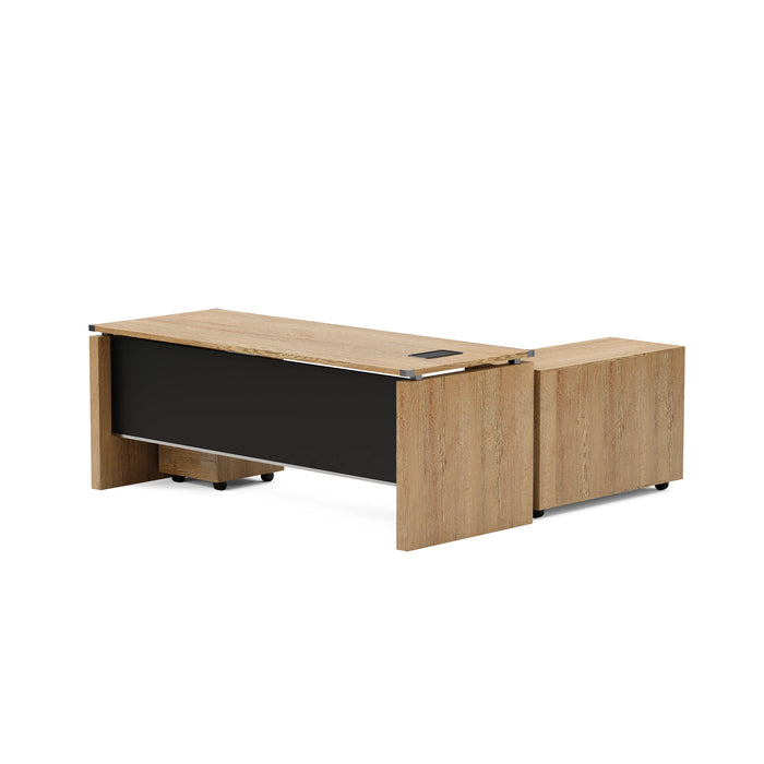 Escritorio ejecutivo rectangular Angel de 79" con gabinetes de almacenamiento | AF Essence Carnegie WX-M2506