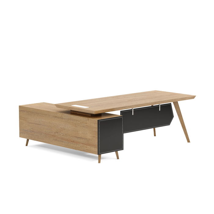 Pacific 87" L-shaped Executive Desk | AF Essence Mooreen WX-E1505