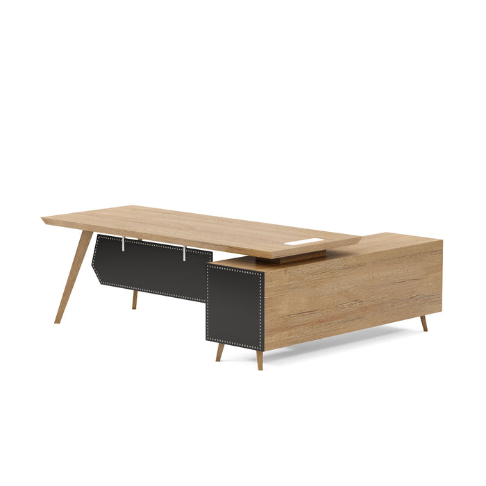 Pacific 87" L-shaped Executive Desk | AF Essence Mooreen WX-E1505