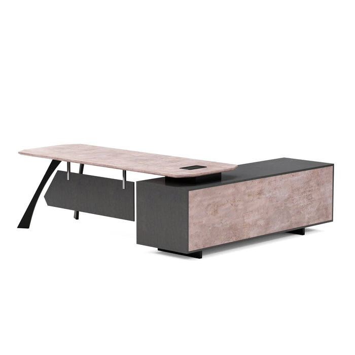 Nikolai 87" L-shaped Executive Desk | AF Essence Tribeca WX-N2805