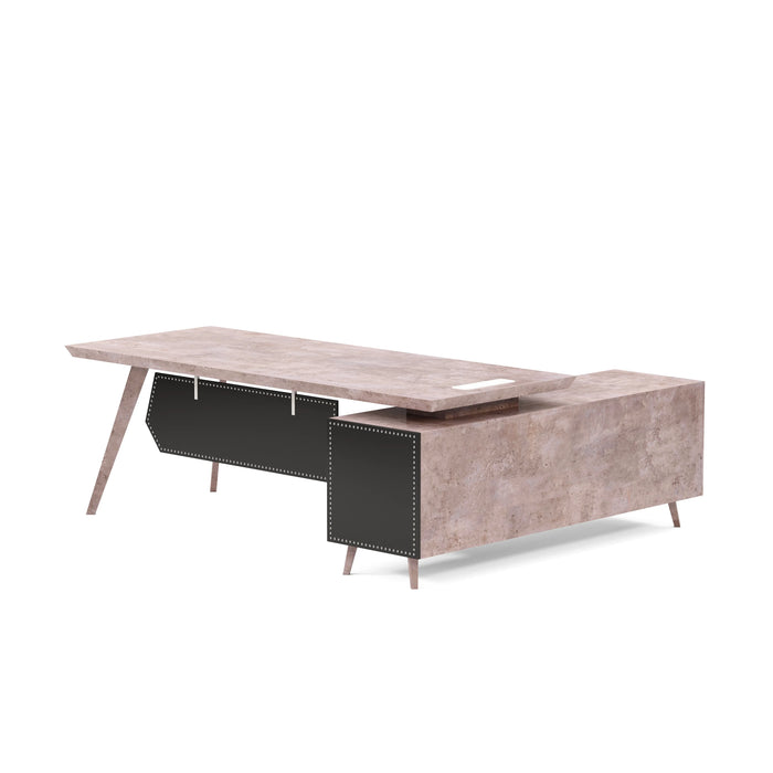 Pacific 87" L-shaped Executive Desk | AF Essence Mooreen WX-E1505