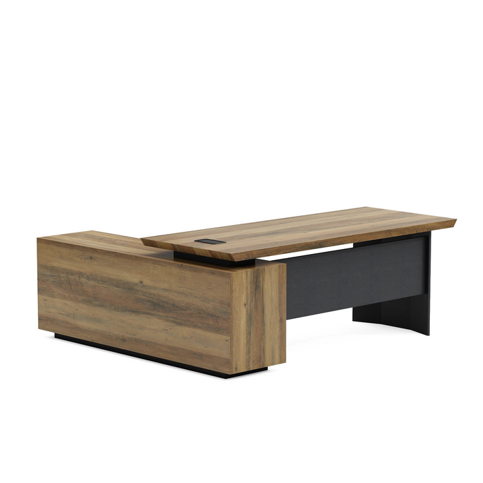 Parker 78" L-shaped Executive Desk | AF Essence Firewood WX-P3507