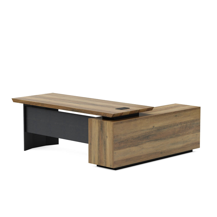 Parker 78" L-shaped Executive Desk | AF Essence Firewood WX-P3507