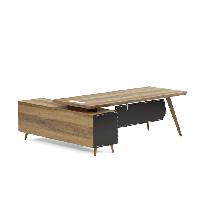 Pacific 87" L-shaped Executive Desk | AF Essence Mooreen WX-E1505