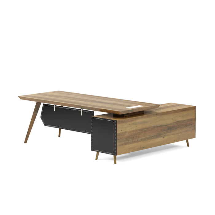 Pacific 87" L-shaped Executive Desk | AF Essence Mooreen WX-E1505