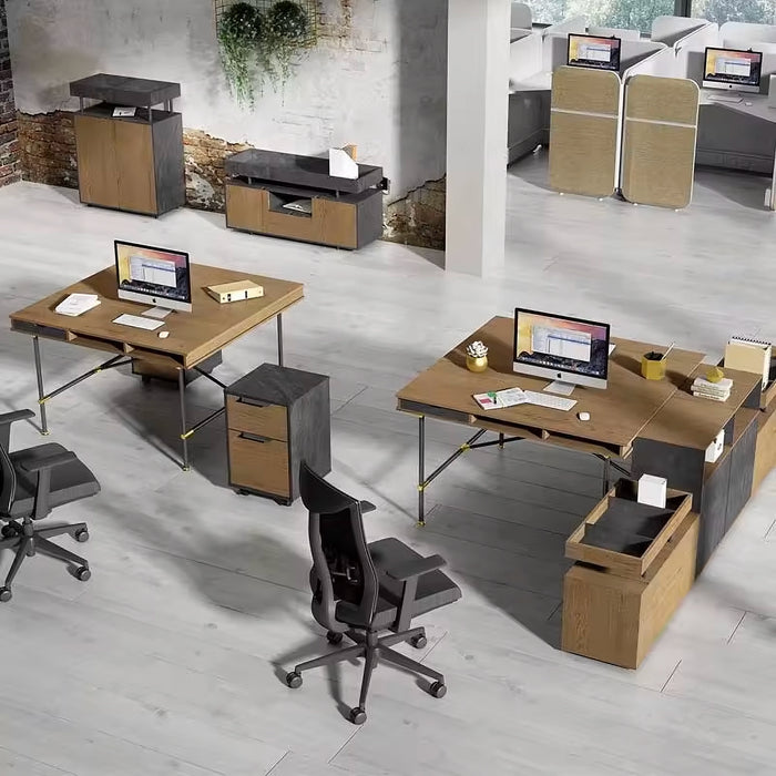 Arcadia Professional Dynasty Blend Commercial Staff Office Workplace Two-Seat Workstation Desks Suitable for Offices