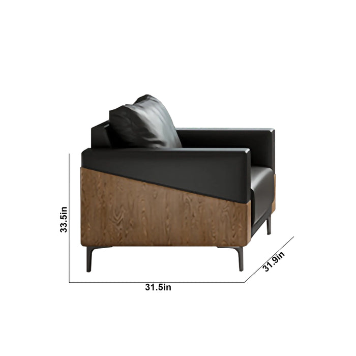 Bennett 32-72" Black PU Leather Lounge Seating Sofas | AF [ZT] JY-K2133