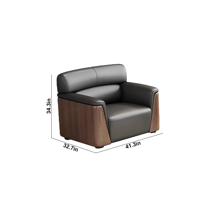 Wesley 41-83" Black PU Leather Lounge Seating Sofas | AF [ZT] JY-K2315