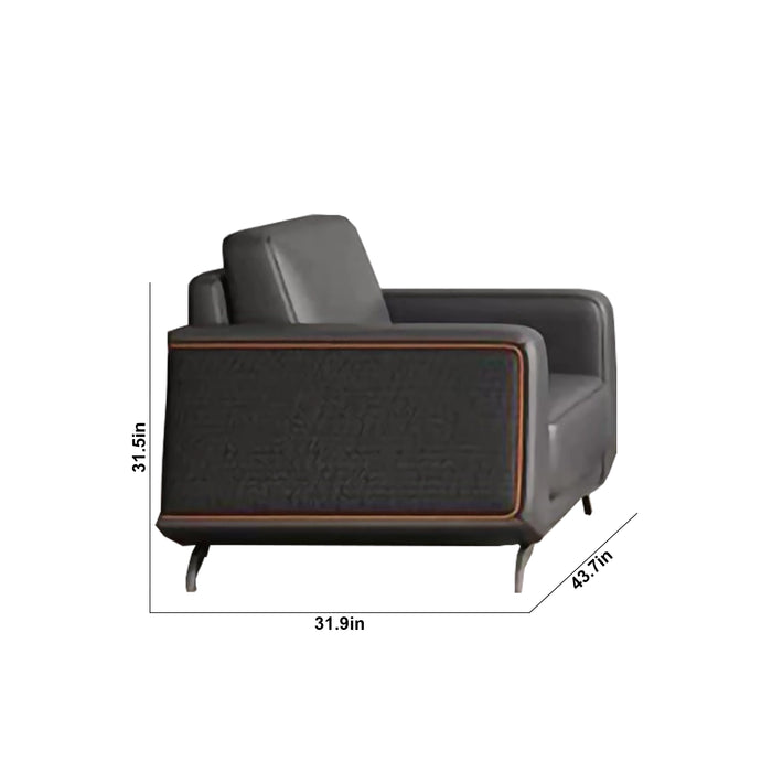 Ella 44-83" Black PU Leather Lounge Seating Sofas | AF [ZT] JY-L-8808