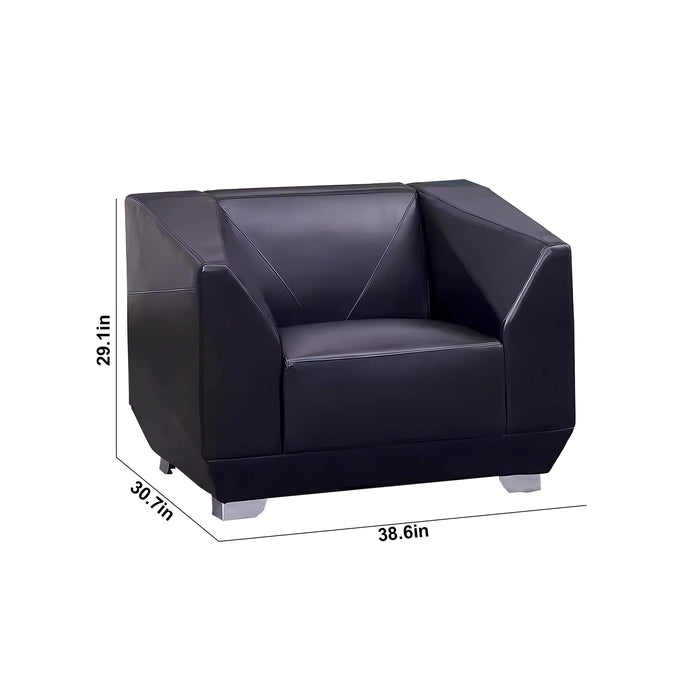 Reed 31-78" Black PU Leather Lounge Seating Sofas | AF [ZT] JY-DS