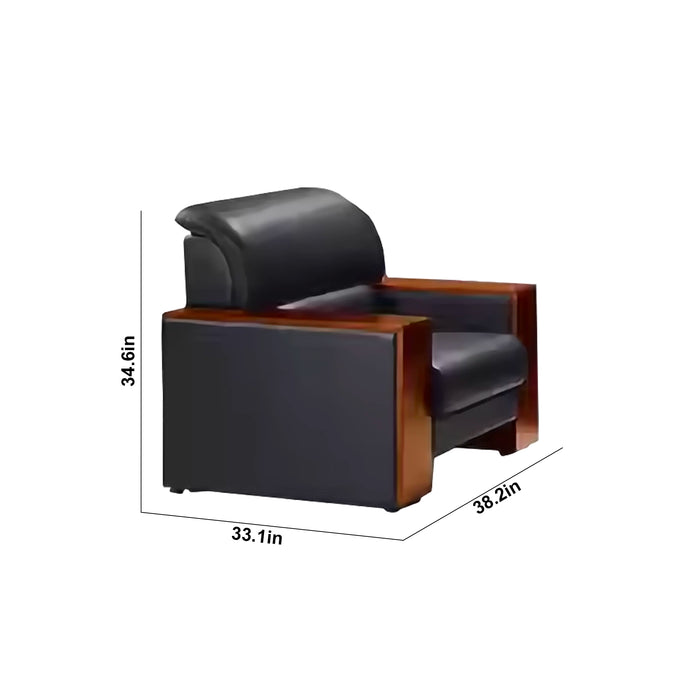 Brock 38-76" Black PU Leather Lounge Seating Sofas | AF [ZT] JY-636