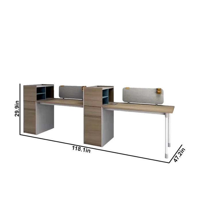 Arcadia Professional Teak Elegance Commercial Staff Office Workplace Workstation Desks Suitable for Offices