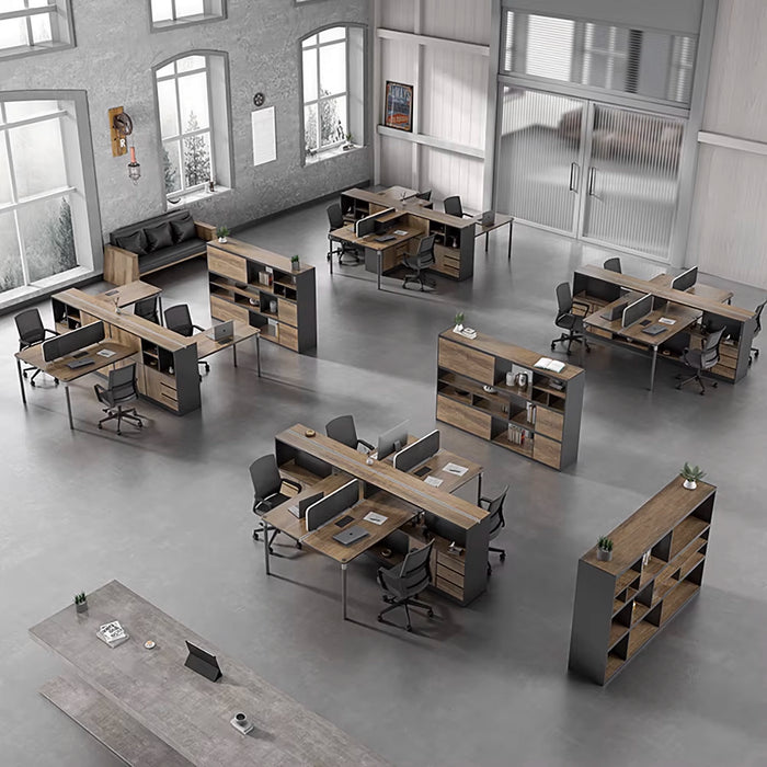 Arcadia Professional Midnight Fusion Commercial Staff Office Workplace Six-Seat Workstation Desks Suitable for Offices