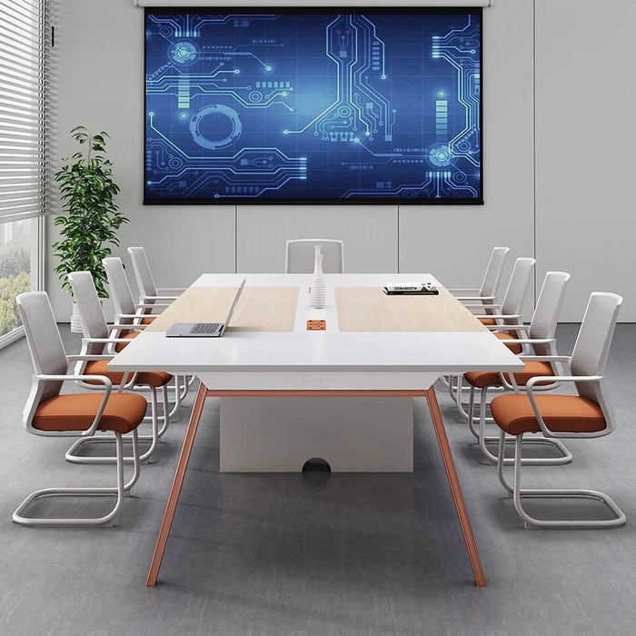 Lennox 7-11' White Rectangular Conference Room Table | AF LY-HY-H12