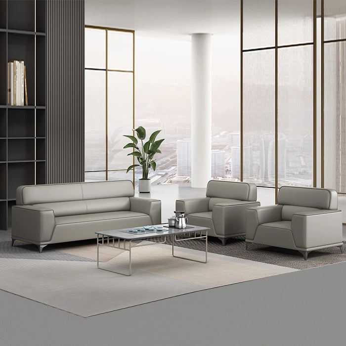 Eden 48-91" Beige PU Leather Lounge Seating Sofas | AF [ZT] JY-L-8816