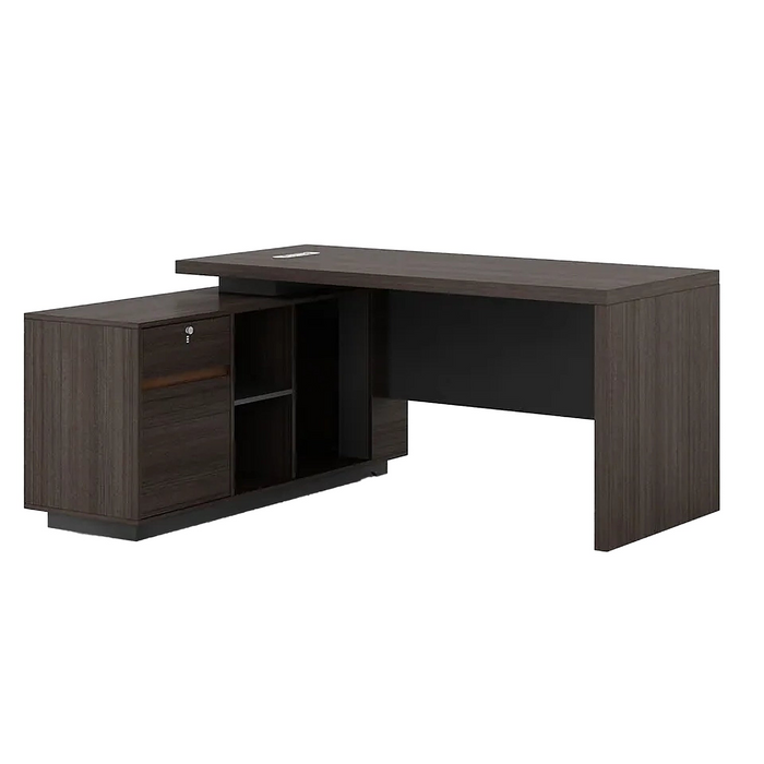 Rhael 63" Brown L-shaped Executive Desk | AF ZS-AB-160