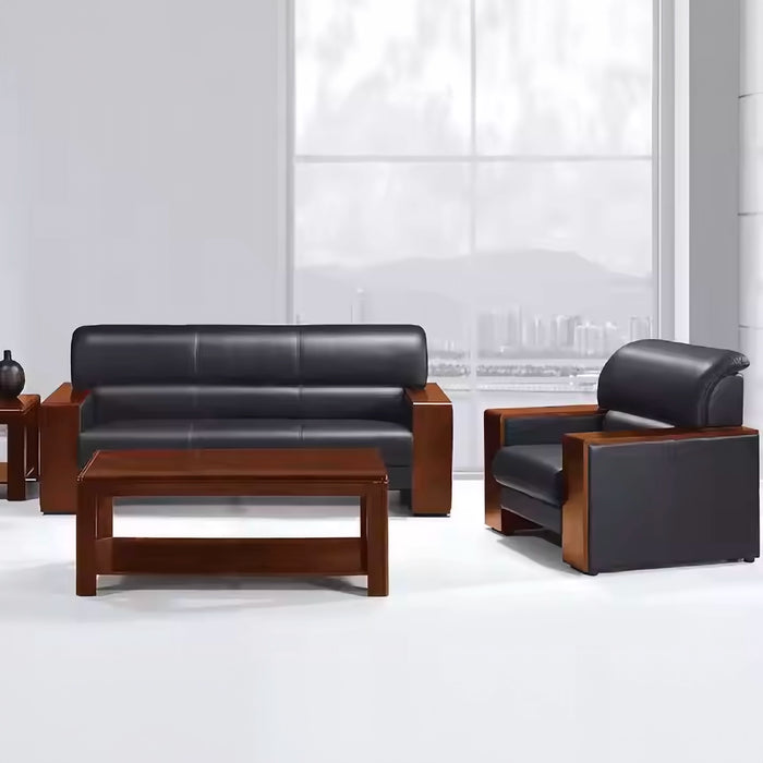 Brock 38-76" Black PU Leather Lounge Seating Sofas | AF [ZT] JY-636