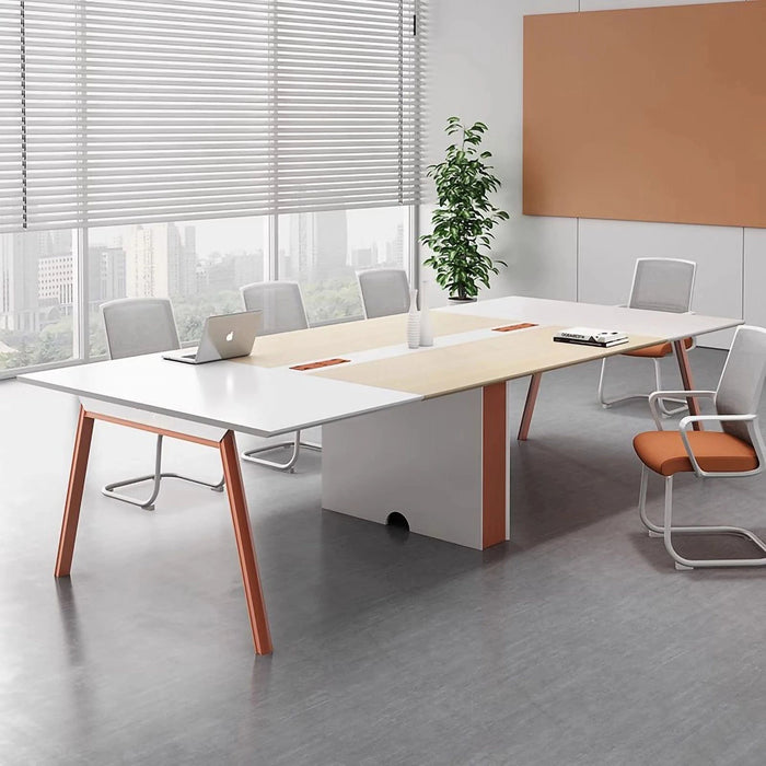 Lennox 7-11' White Rectangular Conference Room Table | AF LY-HY-H12